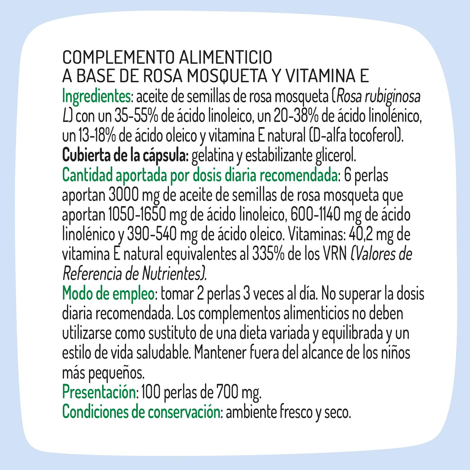 El Granero Integral - Rosa Mosqueta - 100 Perlas - Elaborado a Base de Aceite de Rosa Mosqueta y Vitamina E - Efecto Antioxidante - Ayuda a Regenerar la Piel