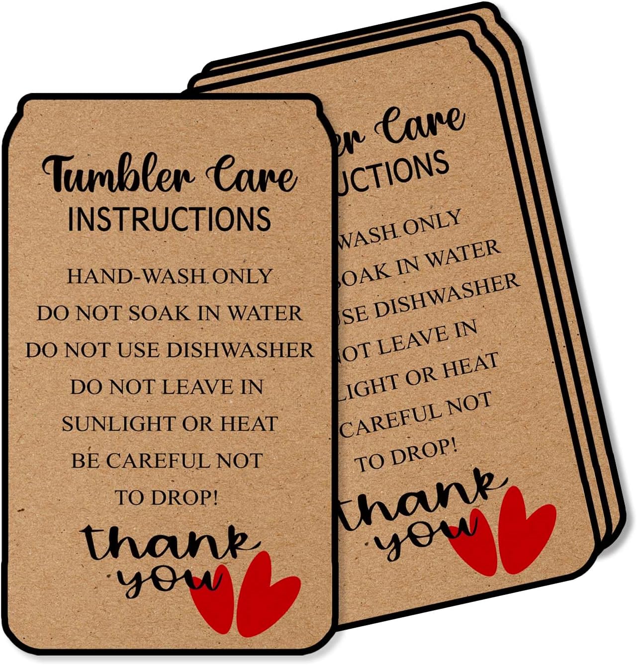200 Tumbler Care Instruction Cards – 3.5x2 Inch Package Inserts For Small Business & Online Shops - View #10