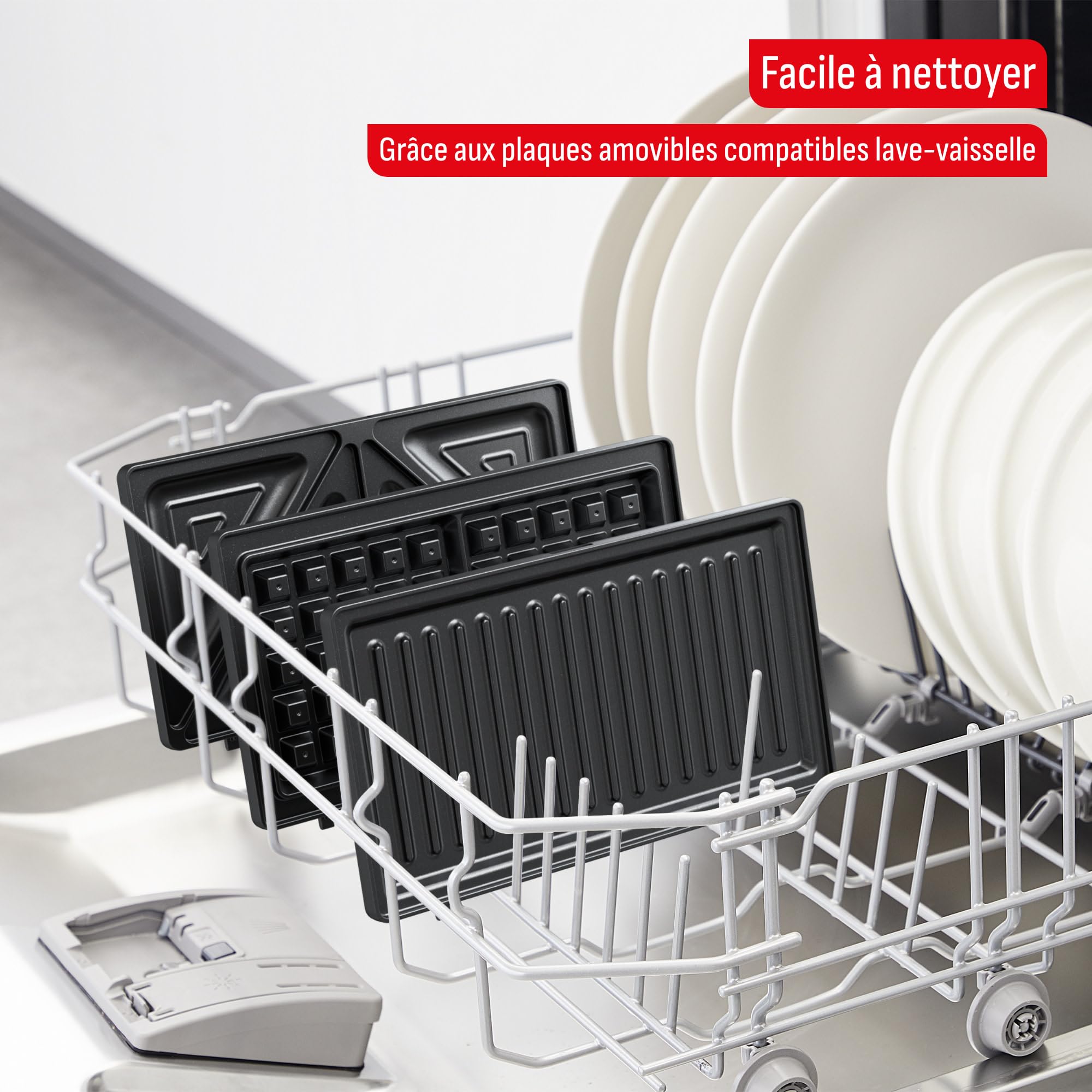 Tefal UltraCompact 3-en-1 Appareil à Gaufres, Sandwichs et Paninis, 3 jeux de plaques inclus, Compact, Rangement Facile, 700 W, SW383D10