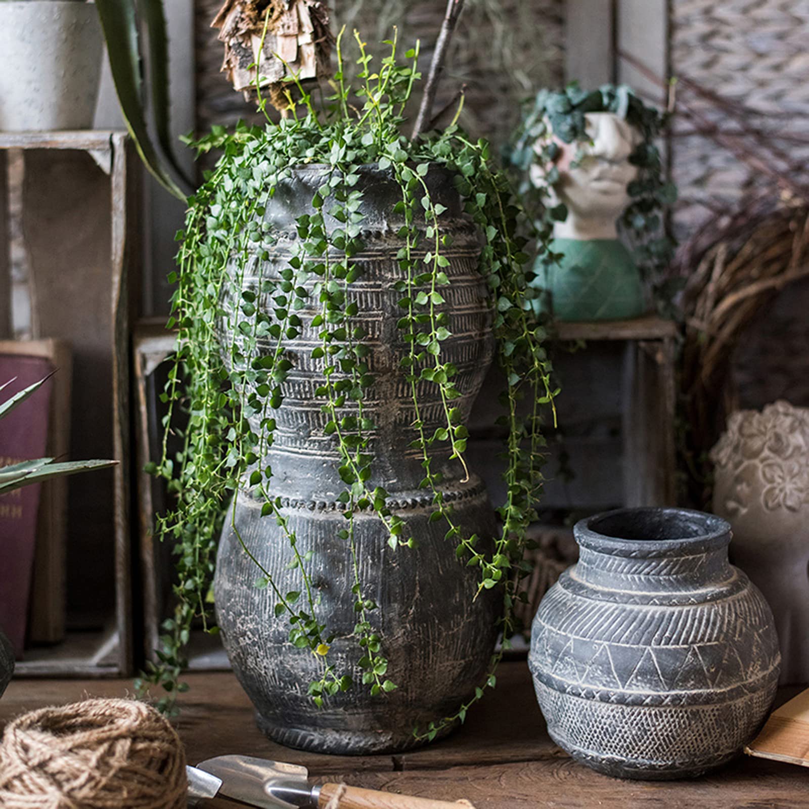 Amazon.com: Indoor Gardening Vintage Clay Pot, Geometric Patterns
