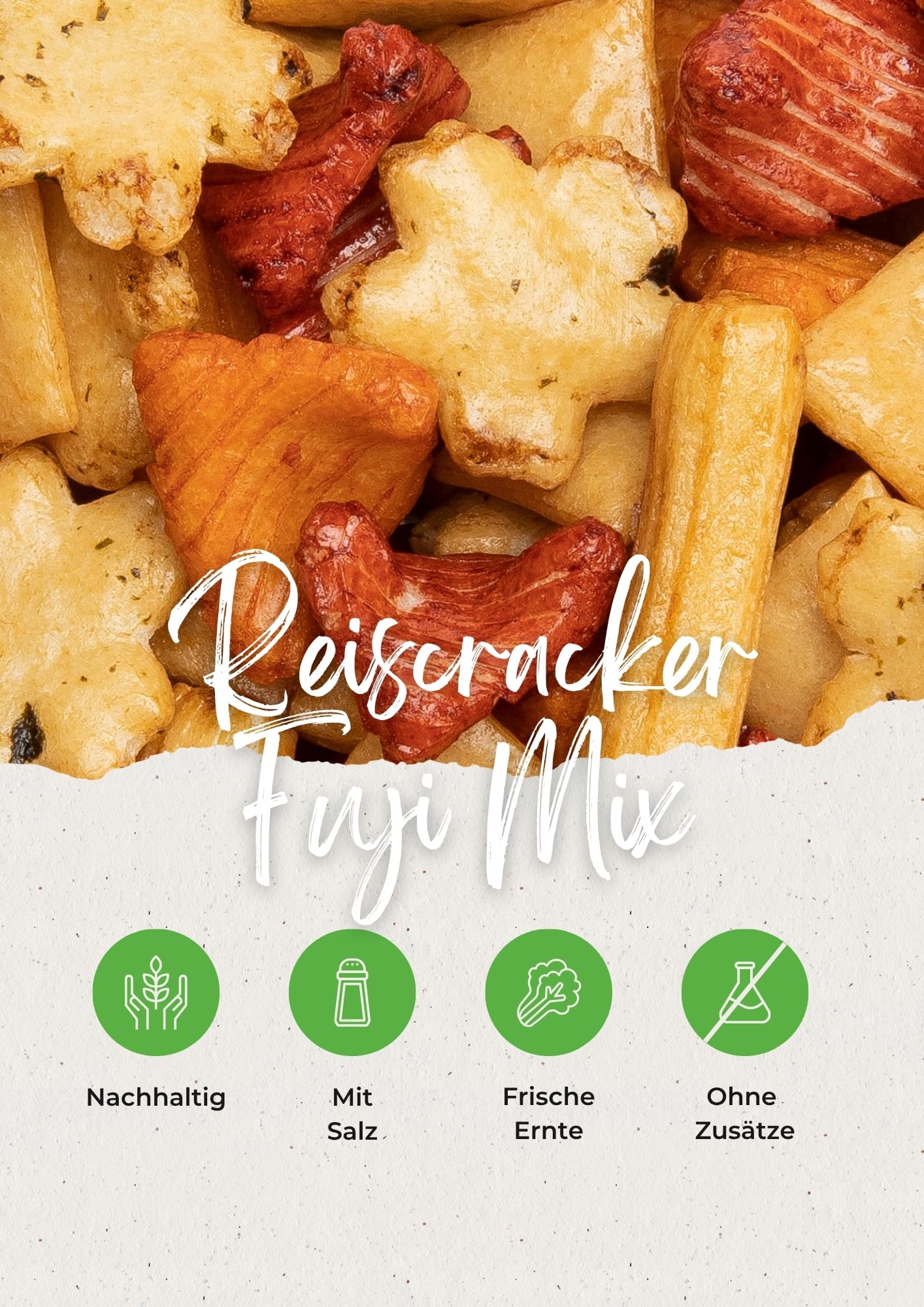 Vitalesia Reiscracker Fuji Mix scharf 2,5kg | asiatische Reissnacks | Reisgebäck | Großpackung für Partys & Vorrat | knusprig, würzig | vegan