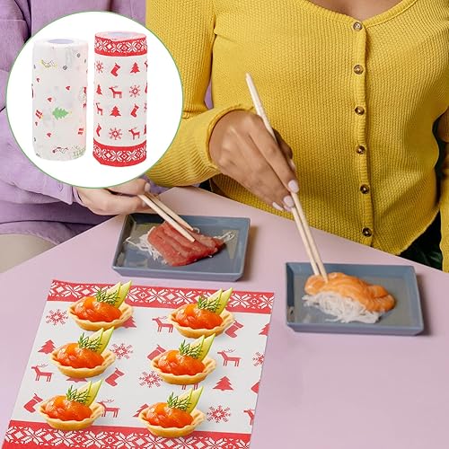 Miniatura 4 de Toallas de papel de cocina de Navidad 6 rollos de toallas de limpieza desechables de tela de cocina de Navidad, toallas de mano altamente