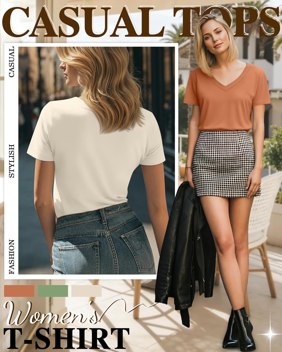 Ficerd 3 Pack Women's Short Sleeve T-Shirts V Neck Tunic Tops Casual Summer Curved Hem Tees Loose Fit Solid Basic Tshirt 2026 - Image 6