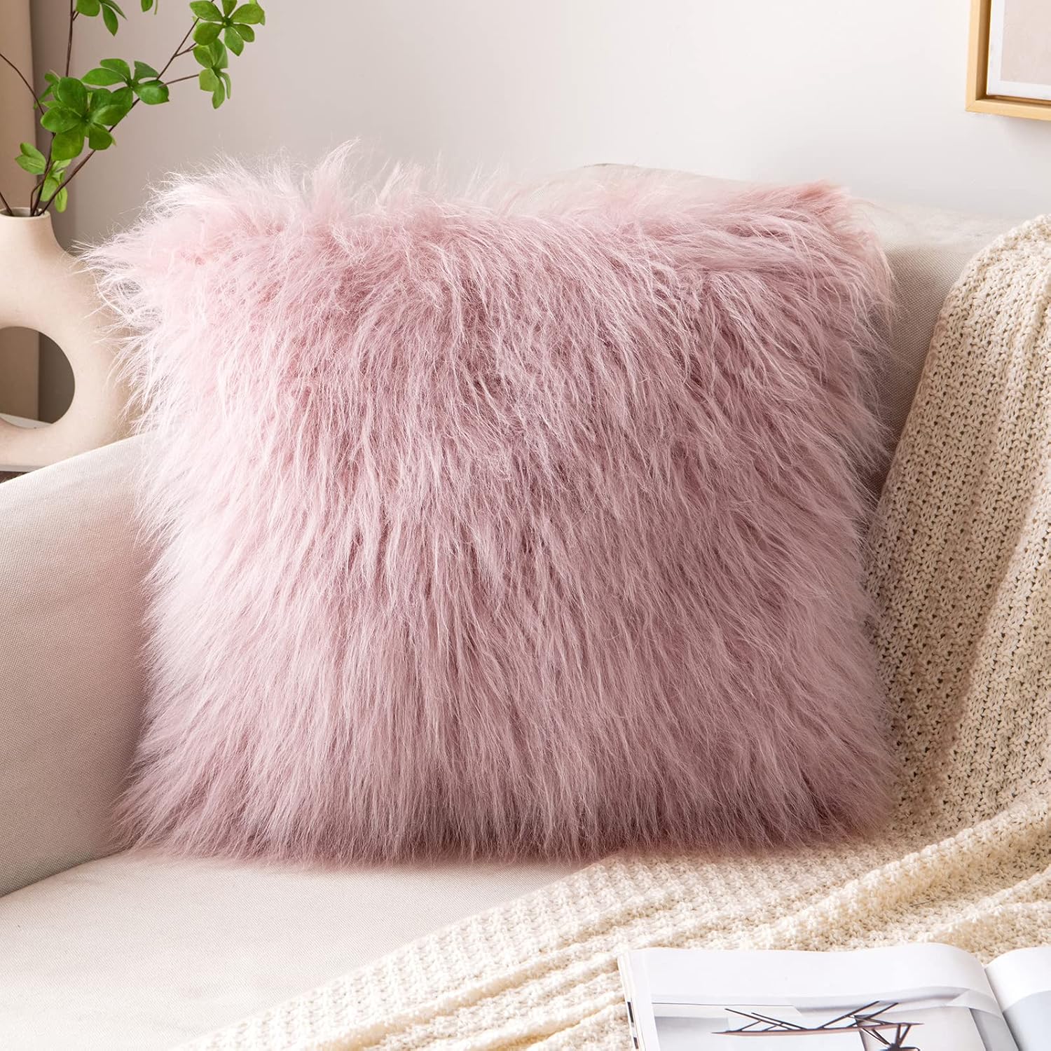 Pink Faux Fur Cushion main image 0