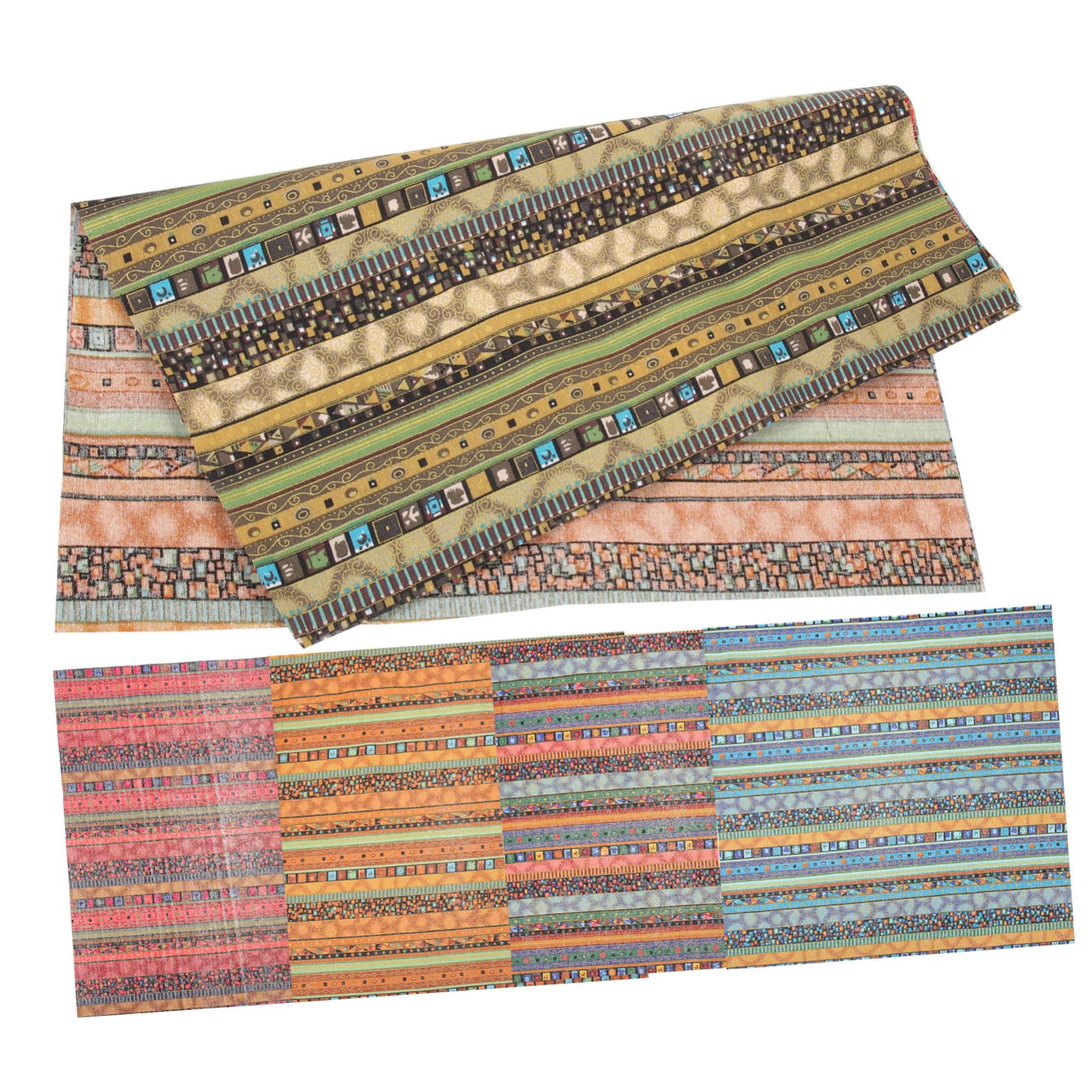 Tissu patchwork boho aux motifs rétro imprimés pour couette et création textile - 8