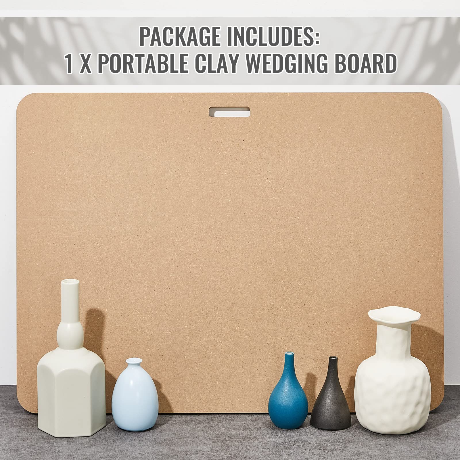 Clay Wedging Board With Handle - 22x22 Inch Portable Wooden Mat For Clay Crafts & Art Making - View #7