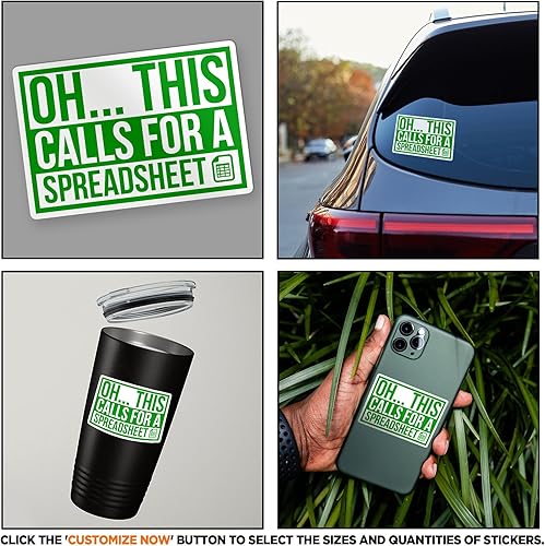 Miniatura 2 de Oh This Calls for A Spreadsheet - Calcomanía divertida, vinilo adhesivo para accesorios de mercancía, calcomanía de decoración, idea de regalo para