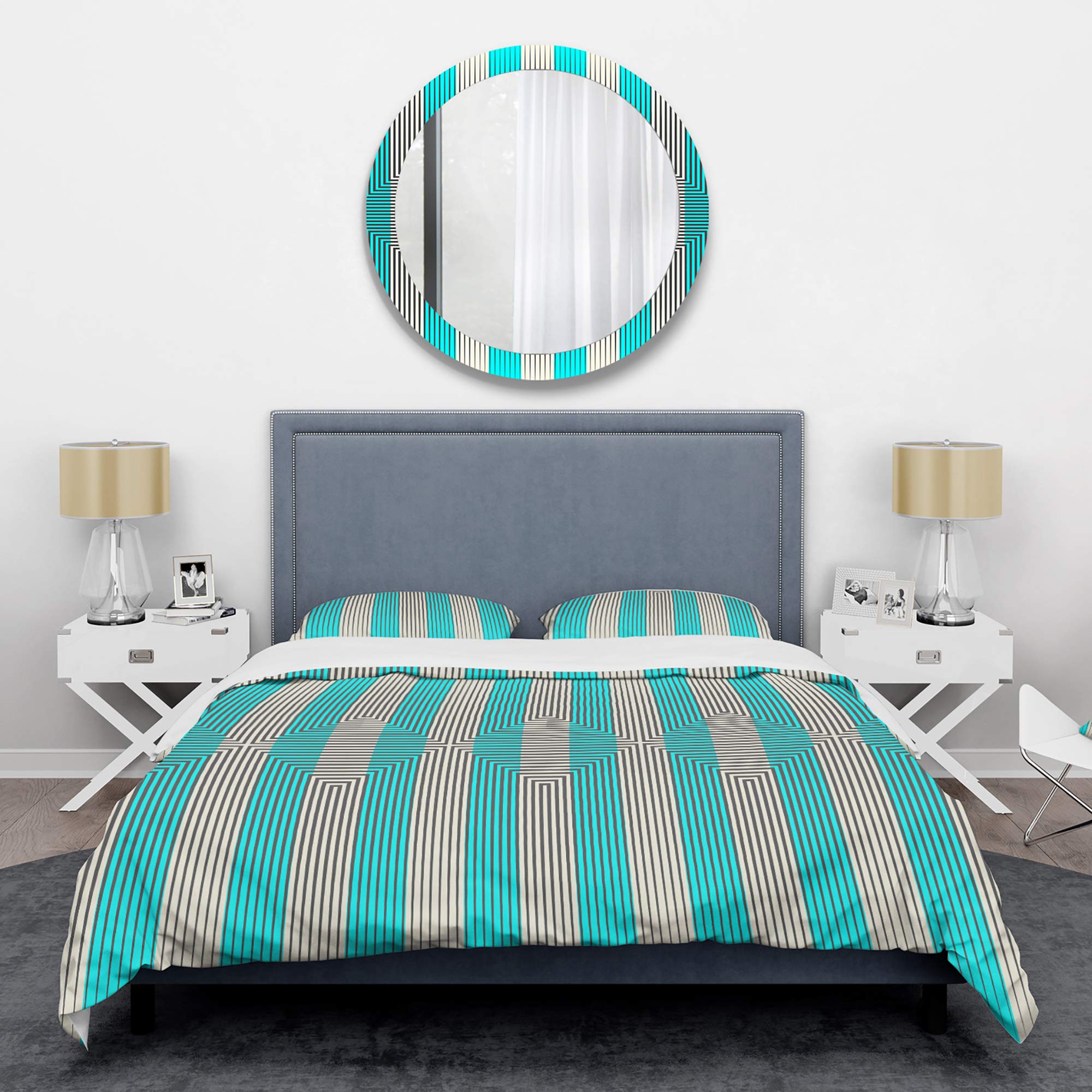 Parure de lit bleu clair moderne pour retrouver un sommeil serein