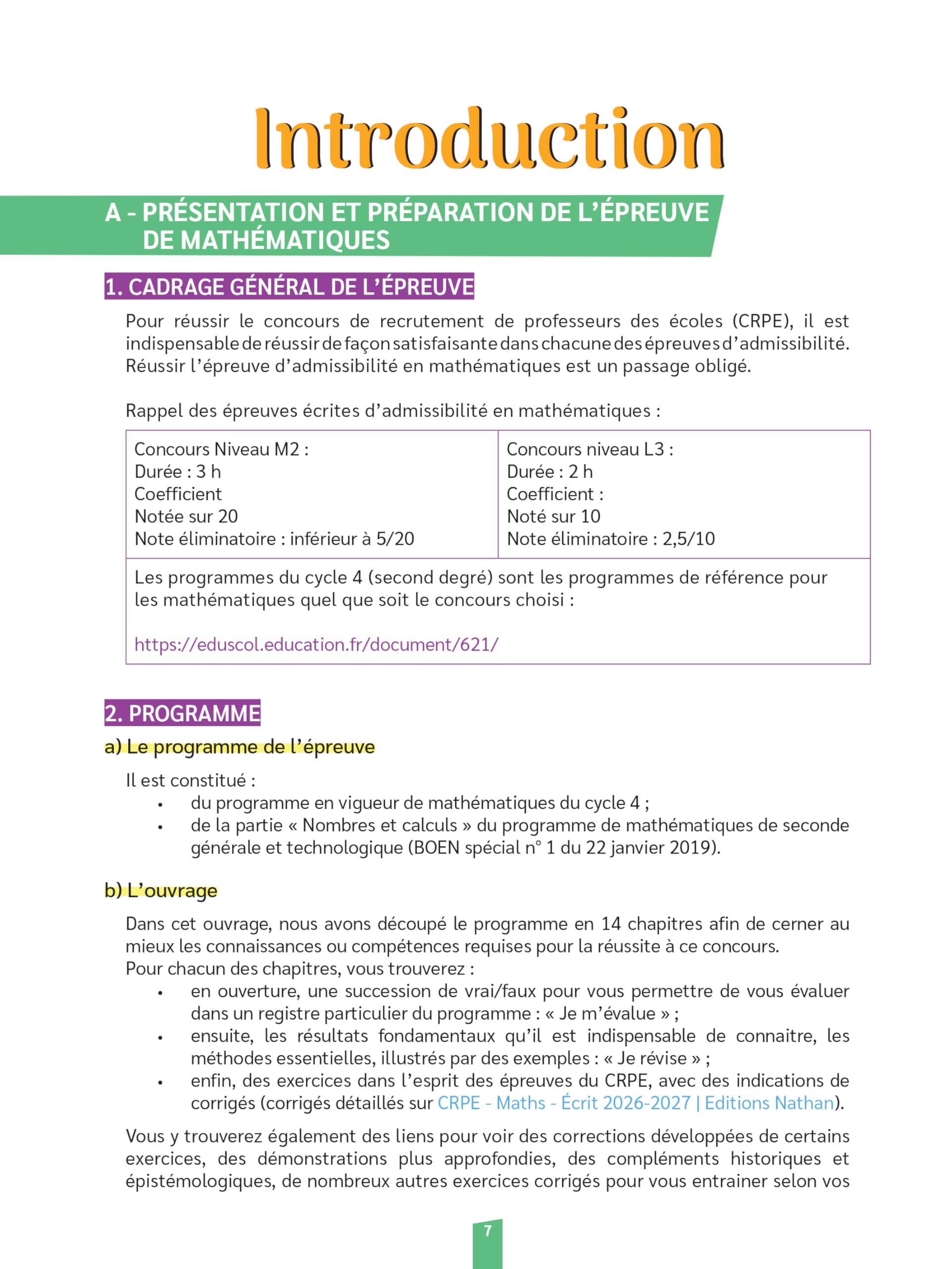 Réussir mon CRPE - Mathématiques - Épreuve d'admissibilité - Écrit 2026-2027 - L3/M2