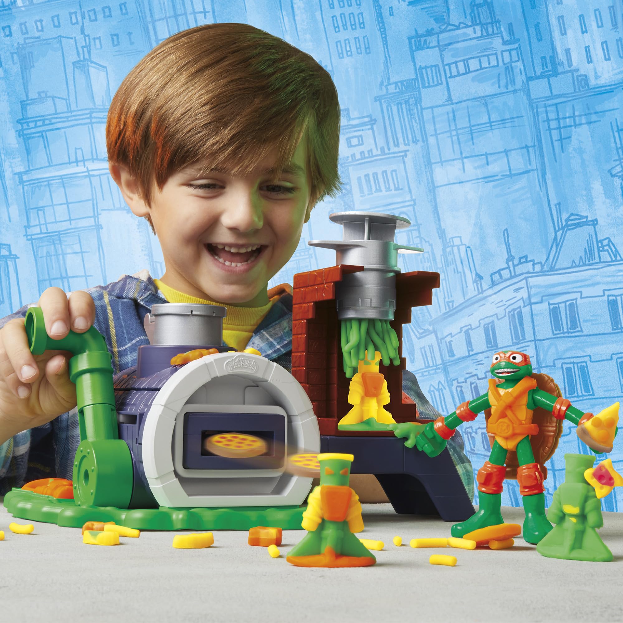 Play-Doh Teenage Mutant Ninja Turtles Slice & Blast Pizza Playset, Grün, Small - Image 2
