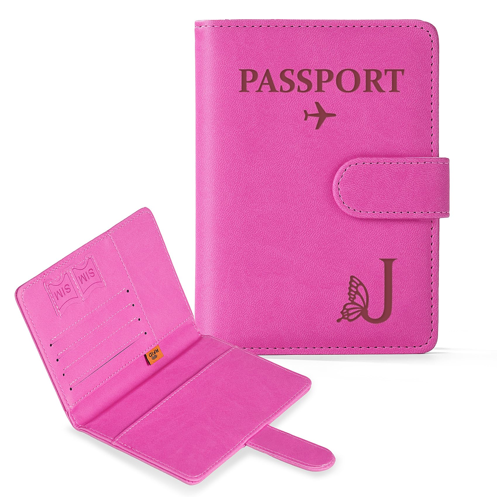 Initial RFID Passport Covers, Hot Pink, J-image-10