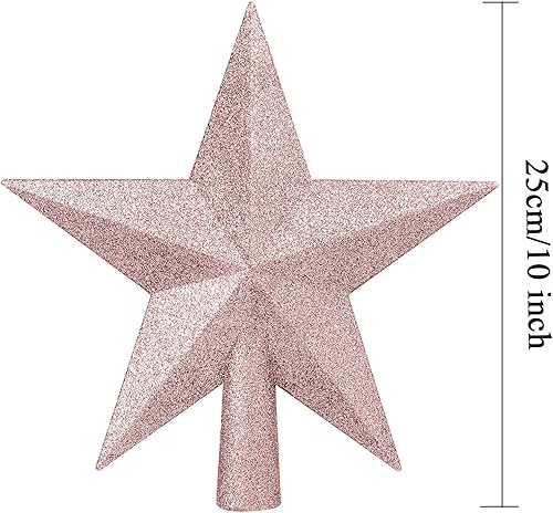 Vista 29 de Aneco - Estrella con brillantina para decorar el arbolito de navidad, decoración para la parte de arriba del arbolito Dorado