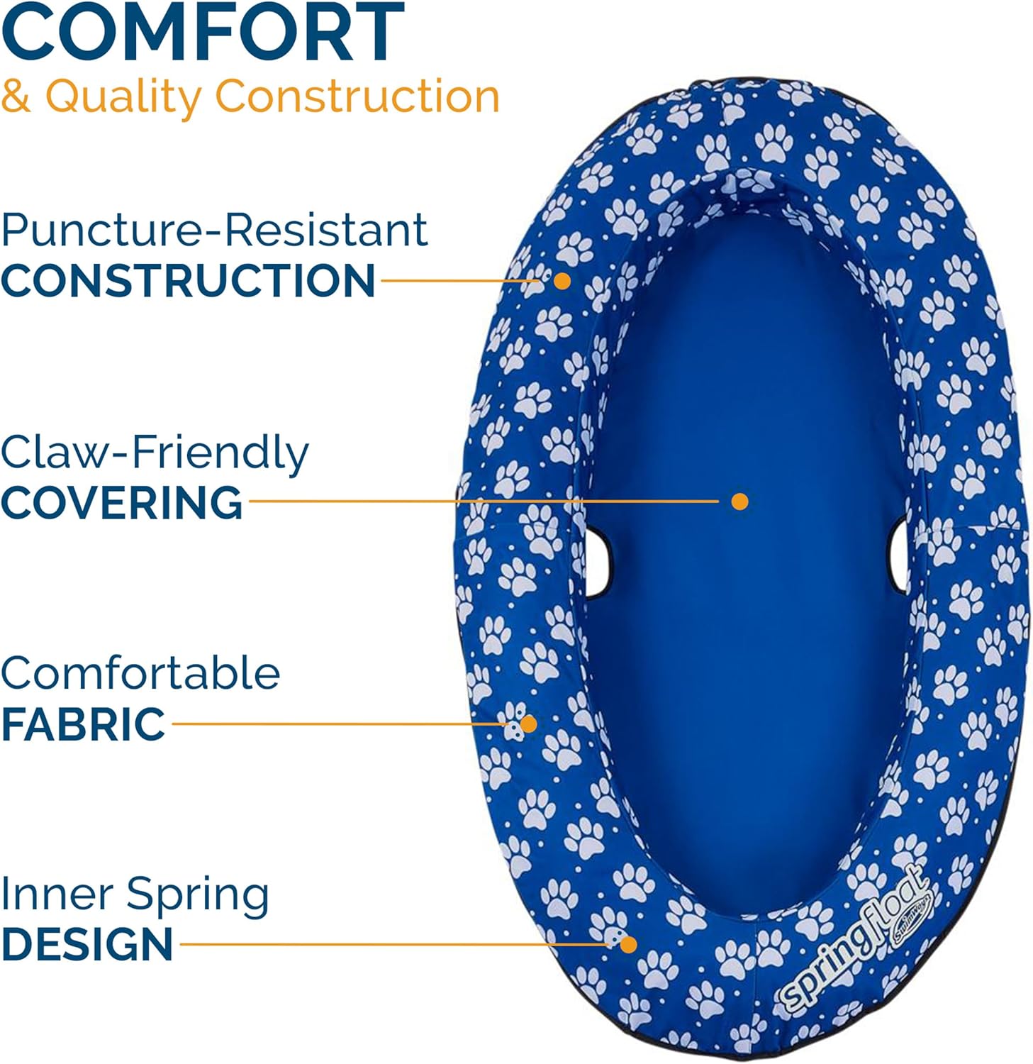 SwimWays Paddle Paws Spring Float Dog Raft, Small (0-65 lbs.)