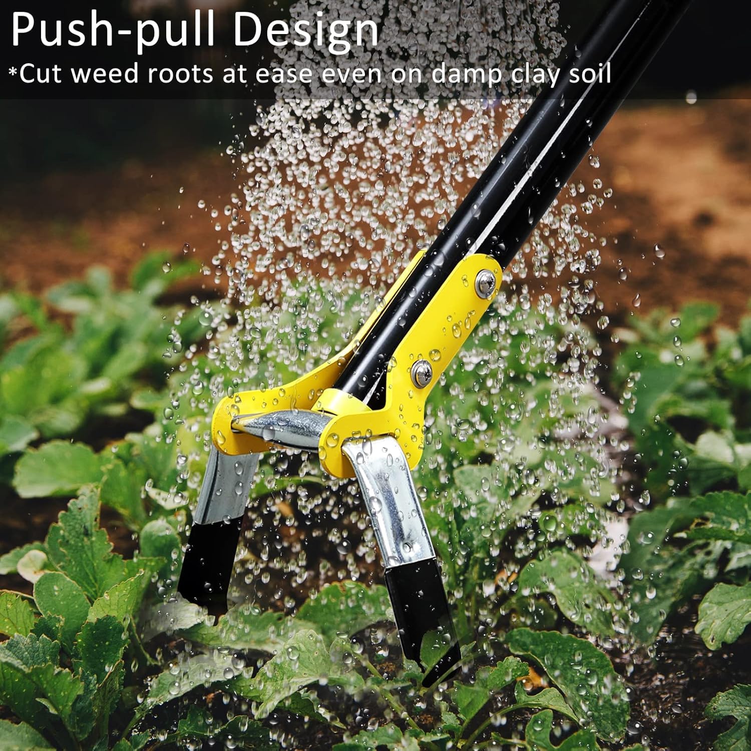FLY HAWK Gartenhacke, 76-182cm Steigbügelhacke Hacke Gartenwerkzeug aus Edelstahl mit Robust Verstellbare Griff, Hula Hacken zum Jäten, Lösen von Erde, Pflanzen von Gemüse