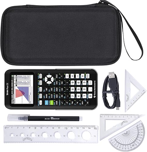 Miniatura 5 de khanka Estuche de viaje duro de repuesto para calculadora gráfica de color Texas Instruments TI-83 PlusTI-84 Plus CE, solo funda (negro)
