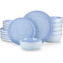 vancasso Reveal Ceramic Plates and Bowls Set for 6, 18-Piece Dinnerware Set