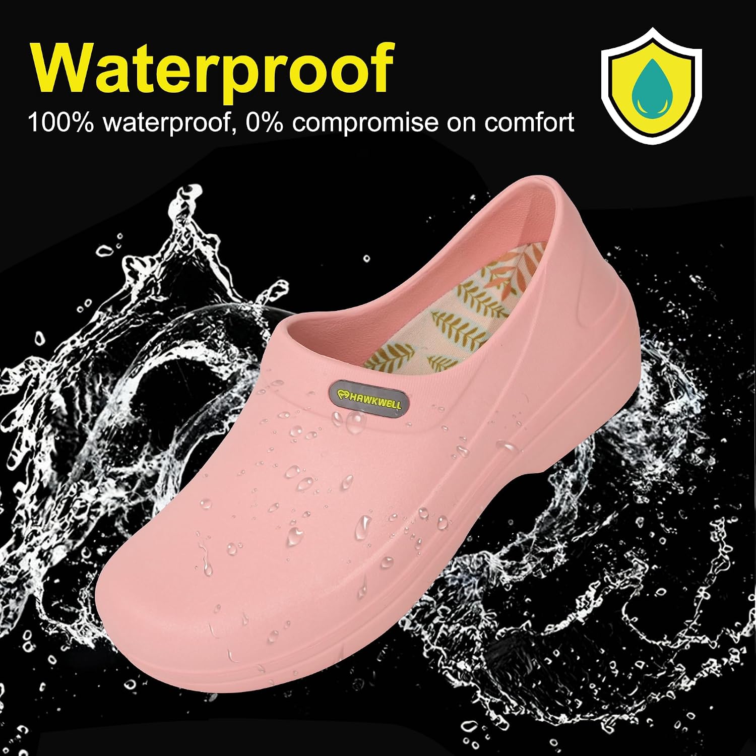 Hawkwell Professional Nursing Shoes for Women - Slip Resistant Surgical Clogs, Lightweight Waterproof Medical Work Shoes - Comfortable Shoes for Healthcare, Food Service, Garden
