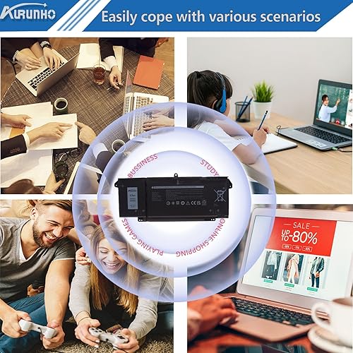Miniatura 6 de AURUNHO 7FMXV 63Wh - Batería de repuesto para laptop Dell Latitude 5320 7320 7420 7520 Latitude (5320 7320 7420) Serie 2 en 1 0TN2GY TN2GY 9JM71