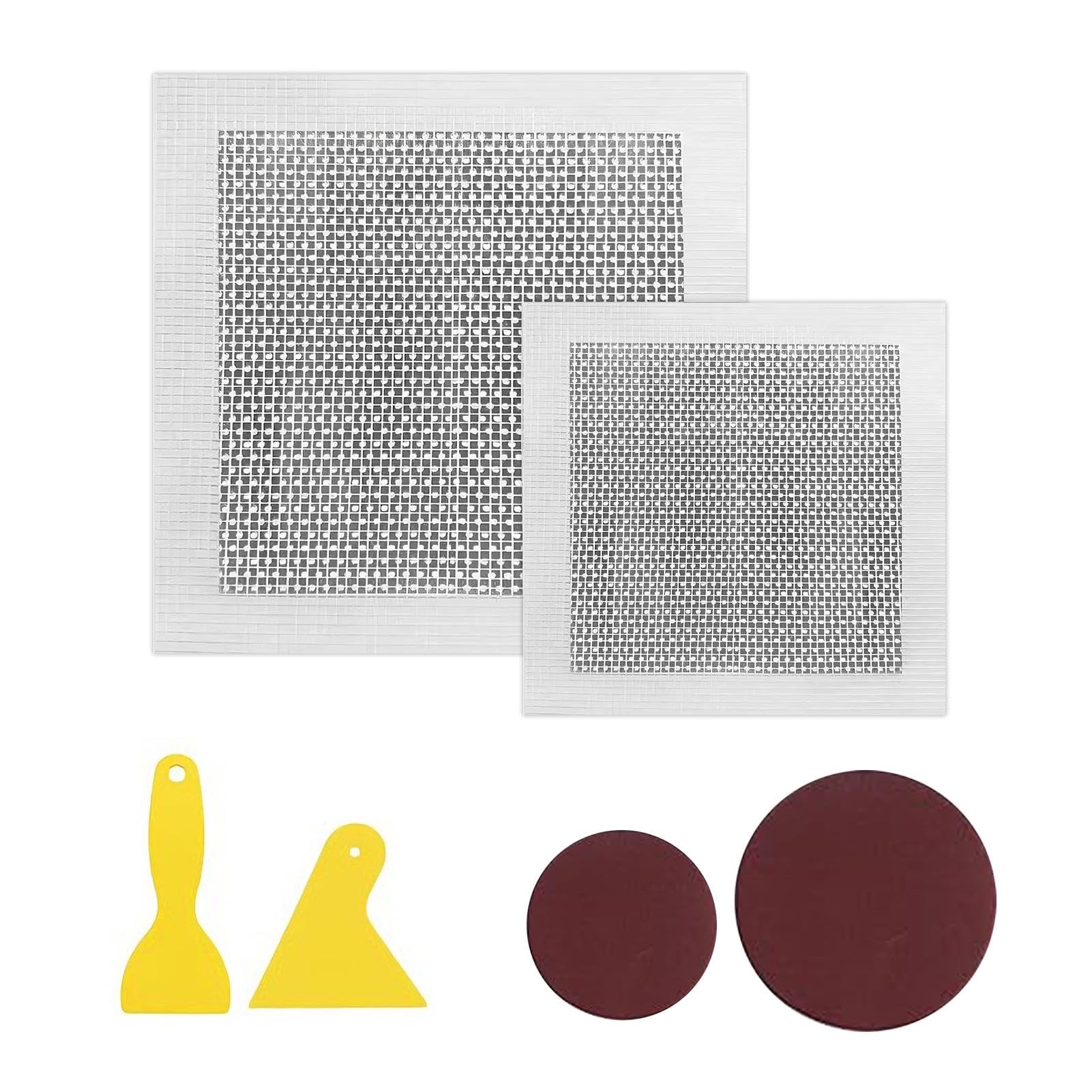 RUILILANG 6PCS Self Adhesive Wall Repair Patch Kit, 15cm&20cm Drywall Repair Patch, Plasterboard Patch, Plaster Repair- Kit for Repairing Holes, Cracks, Ceilings Filler