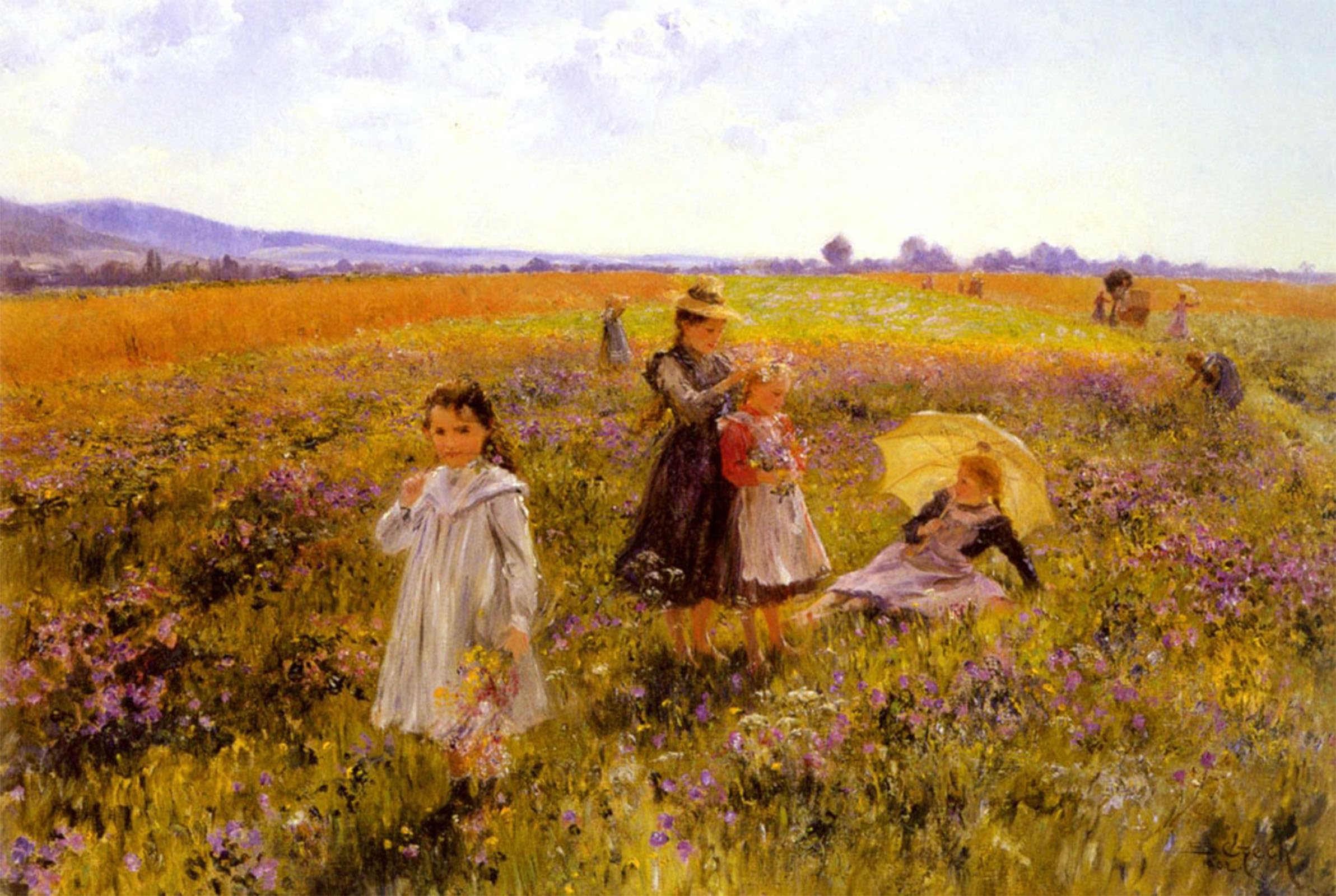 SERENDIPITP Vintage Wall Art Canvas Nordic Poster Canvas Print Picture Summers Day by Emil Czech Wall Art Poster for Home Decor 60x90cm