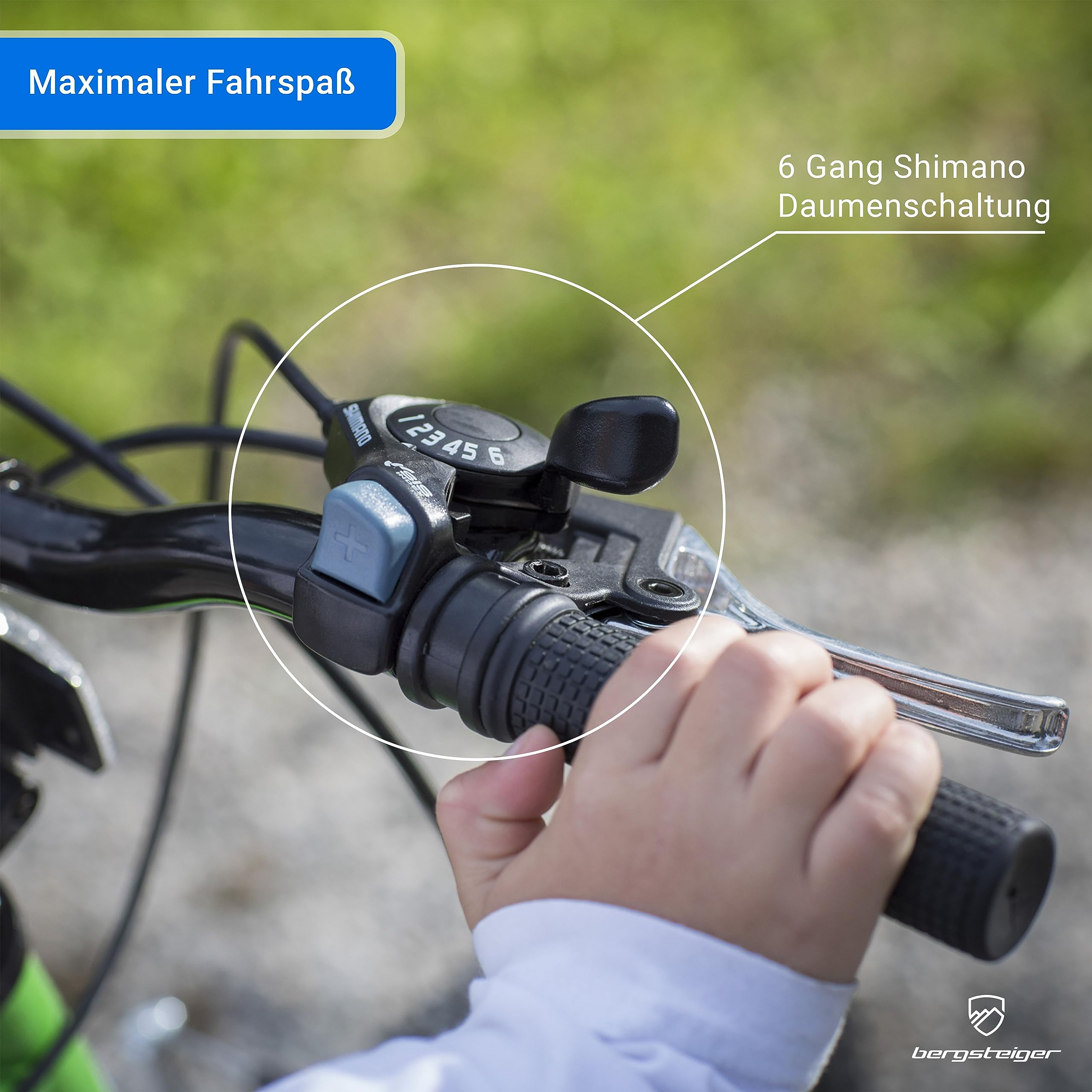Bergsteiger Montreal 20/24 Zoll Kinderfahrrad Mountainbike mit Vollfederung | Ideal für den Schulweg ab 115 cm Körpergröße. Mit 18-Gang-Schaltung, Scheibenbremse und zu 90 Prozent fertig vormontiert.