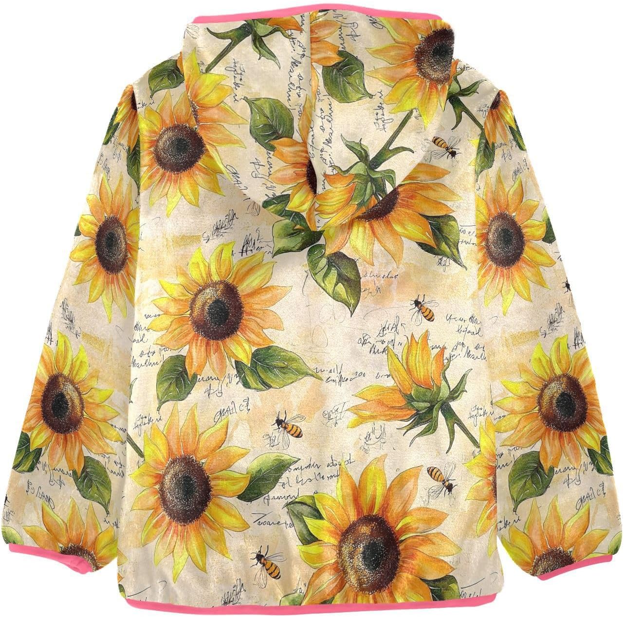 GuoChe Toddler Girl Zip Up Jacket Children's Coat Baby Girl Hooded Fleece Jacket 3T