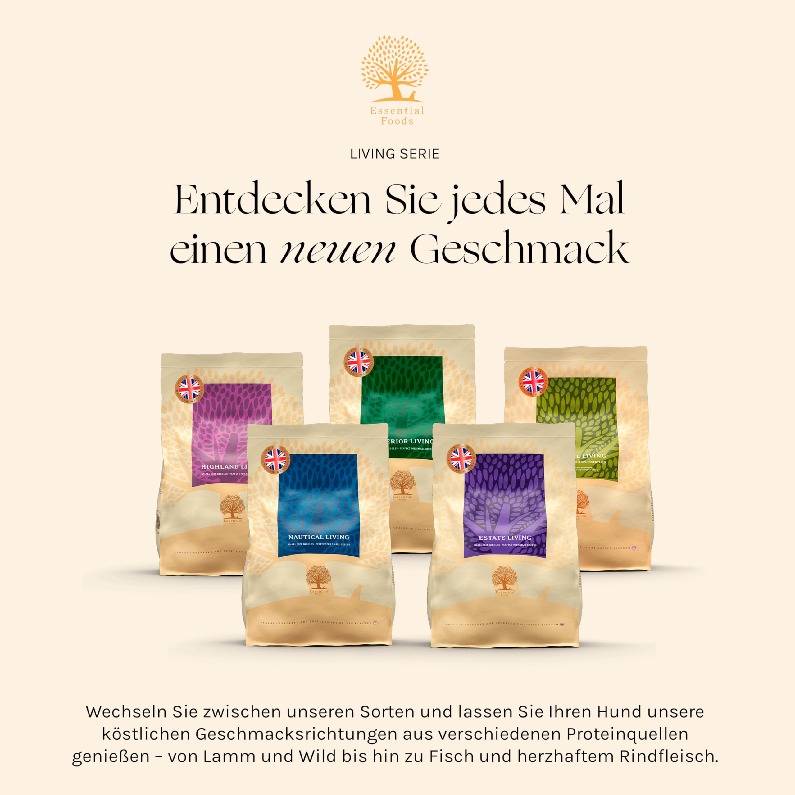 Essential The Classic Tastebox | 3 x 2,5 kg | Getreidefrei Hundefutter für Erwachsene Hunde Aller Rassen | hoher Fleischanteil & Fischanteil | nach dem BOF-Prinzip