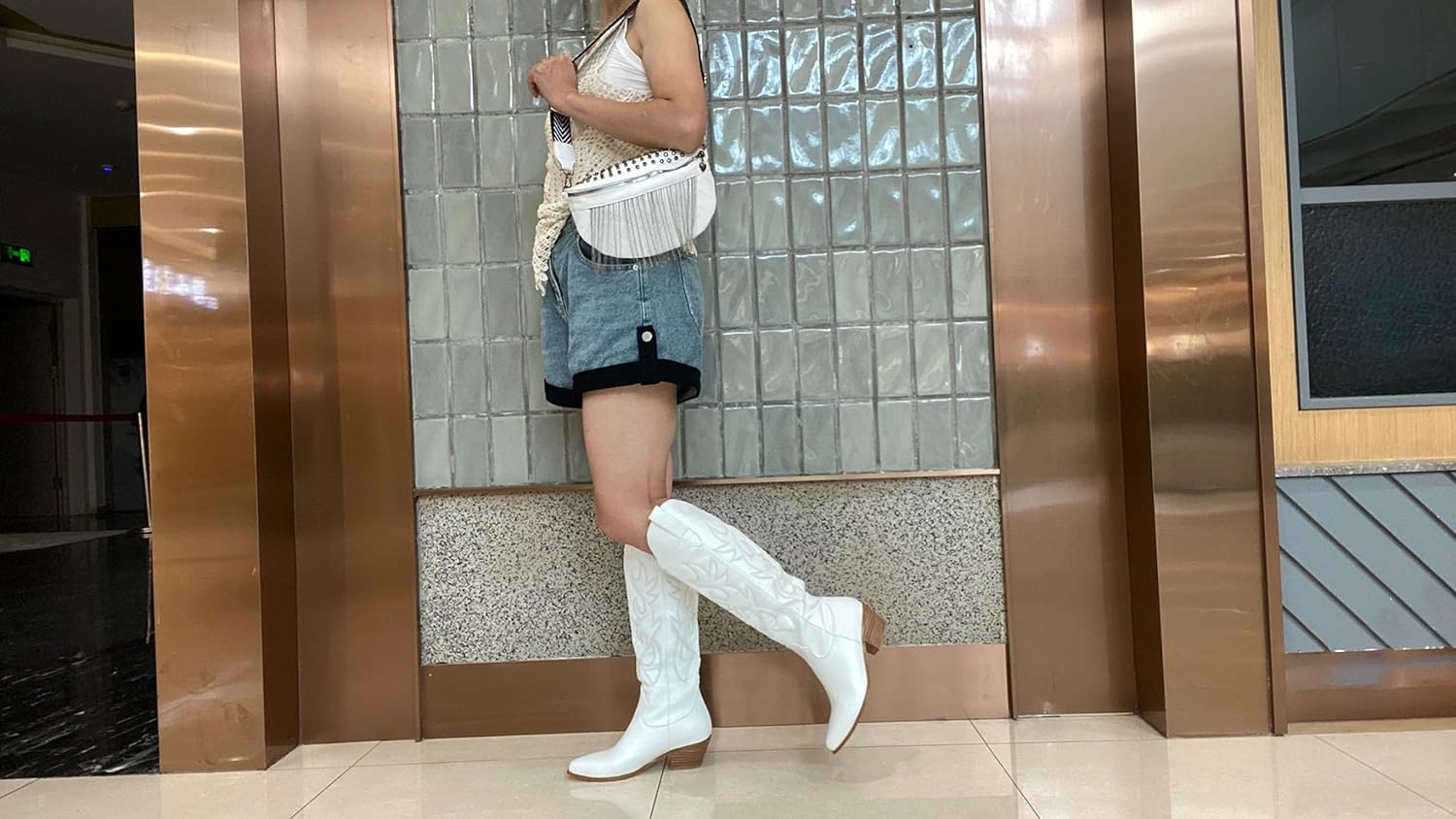 Women's Silver Glitter Sparkle Cowboy Boots