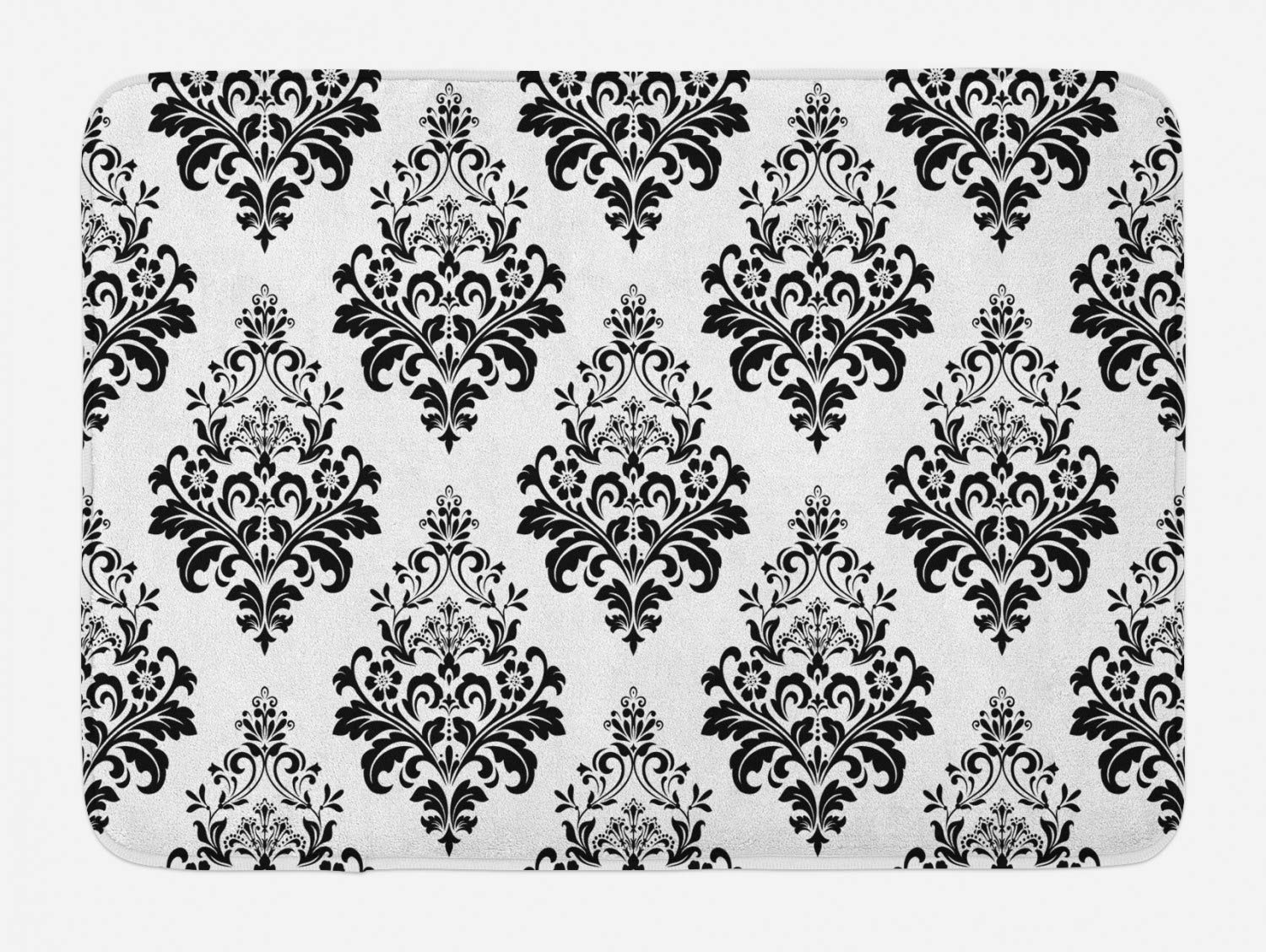 Black Damask Bathroom Rugs Bryont Blog