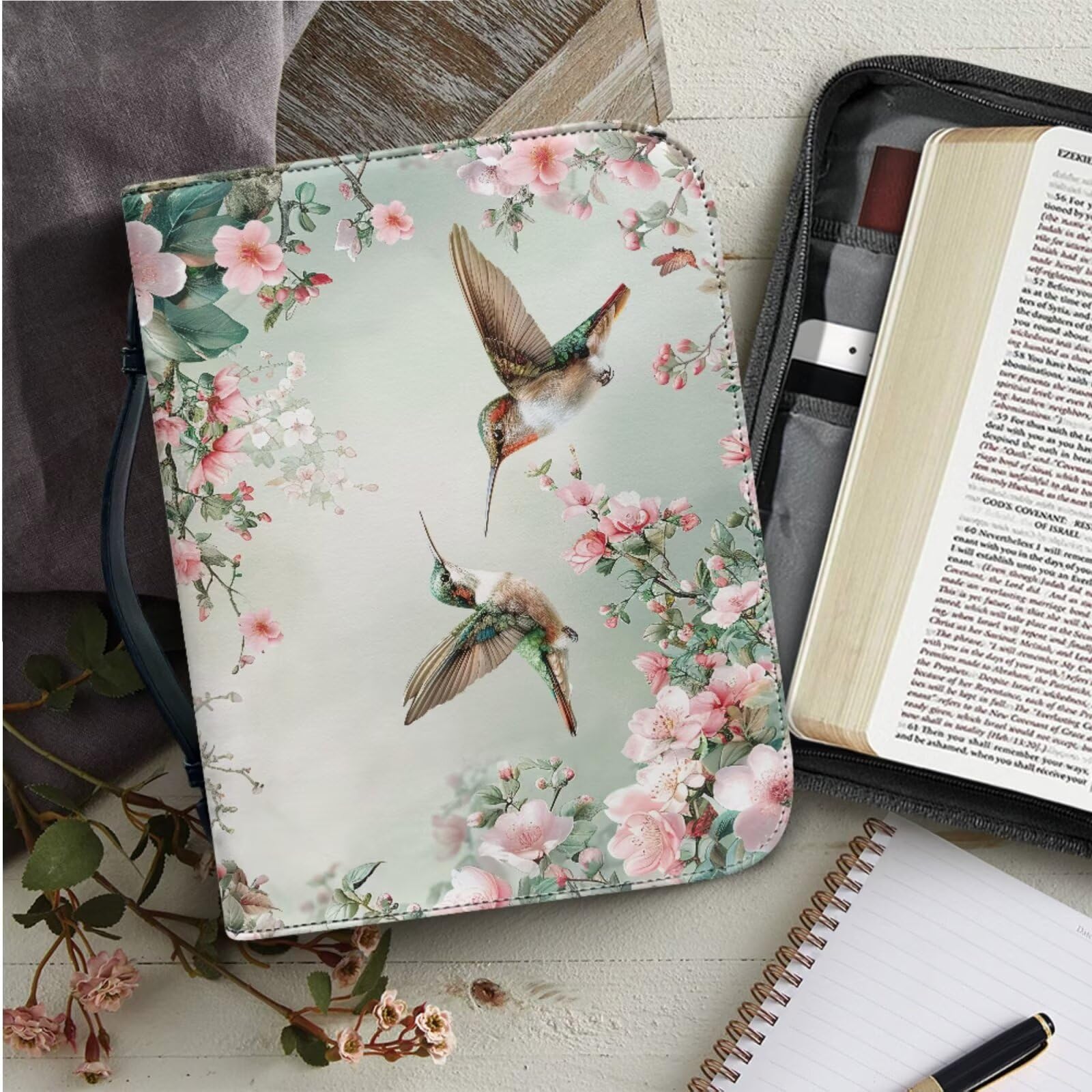COEQINE Set di 7 copertine bibliche in pelle per donne, custodia per il trasporto della Bibbia rosa e segnalibri, per amanti dei libri, per lavoro, ufficio, chiesa
