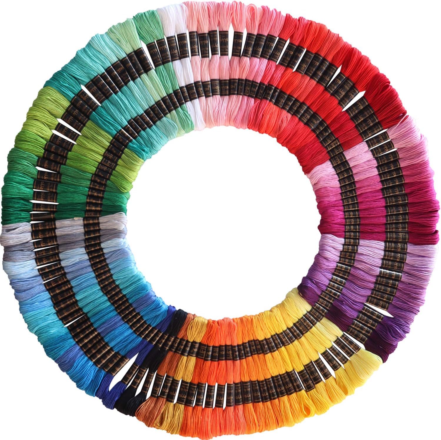 GEMSY Cotton Collection Of 50 Hand Embroidery Threads Random Colours - Complete Set Kit For Colorful Needlework, Sewing, And Craft Projects - Multi-Color Variety, Floss, Embroidery Dhaga, 120 Gram