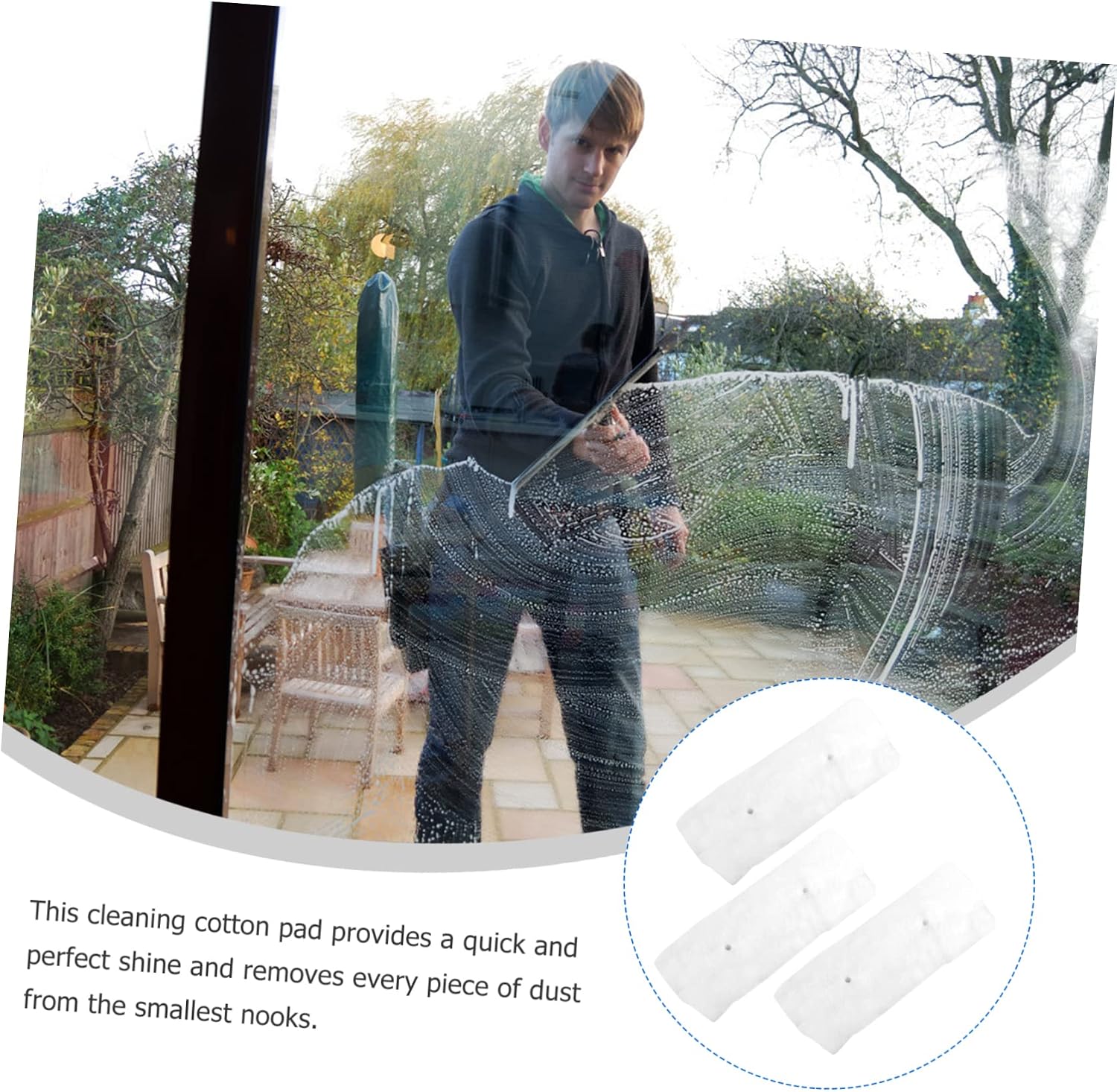 Cleaning Cotton Window Cleaner Accessory Rubber Strip, White image 2