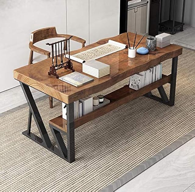 Metal Furniture Legs Table Legs H28 x W24 Inch Black,Dining Metal Table Leg 2-Tier,Office Table Legs Computer Desk Legs Country Style Table Legs,Set of 2 Modern,DIY Iron Bench Legs