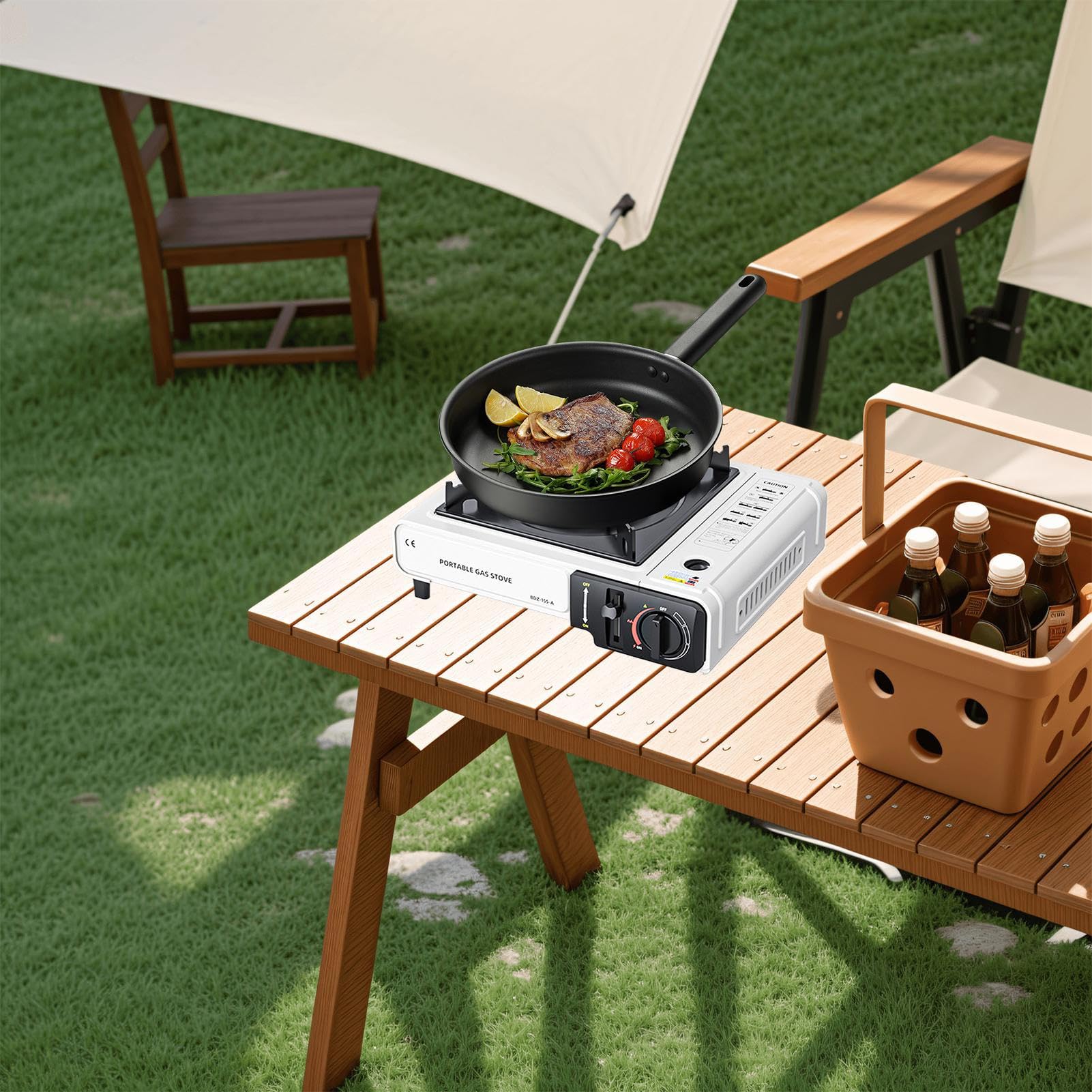 Cassette Camp Slusove – 34 x 26 x 8,2 cm para averías de camping portátil | Quemador de gas portátil de gas externo a prueba de | Quemador de gas para camping para ollas de de alto