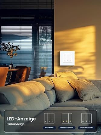 Smart WiFi Roller Shutter Switch White WiFi Roller Shutter Timer Intelligent Roller Shutter Switch Flush-Mounted Compatible with Alexa/Google Home/Tuya Smart Blinds Switch Requires