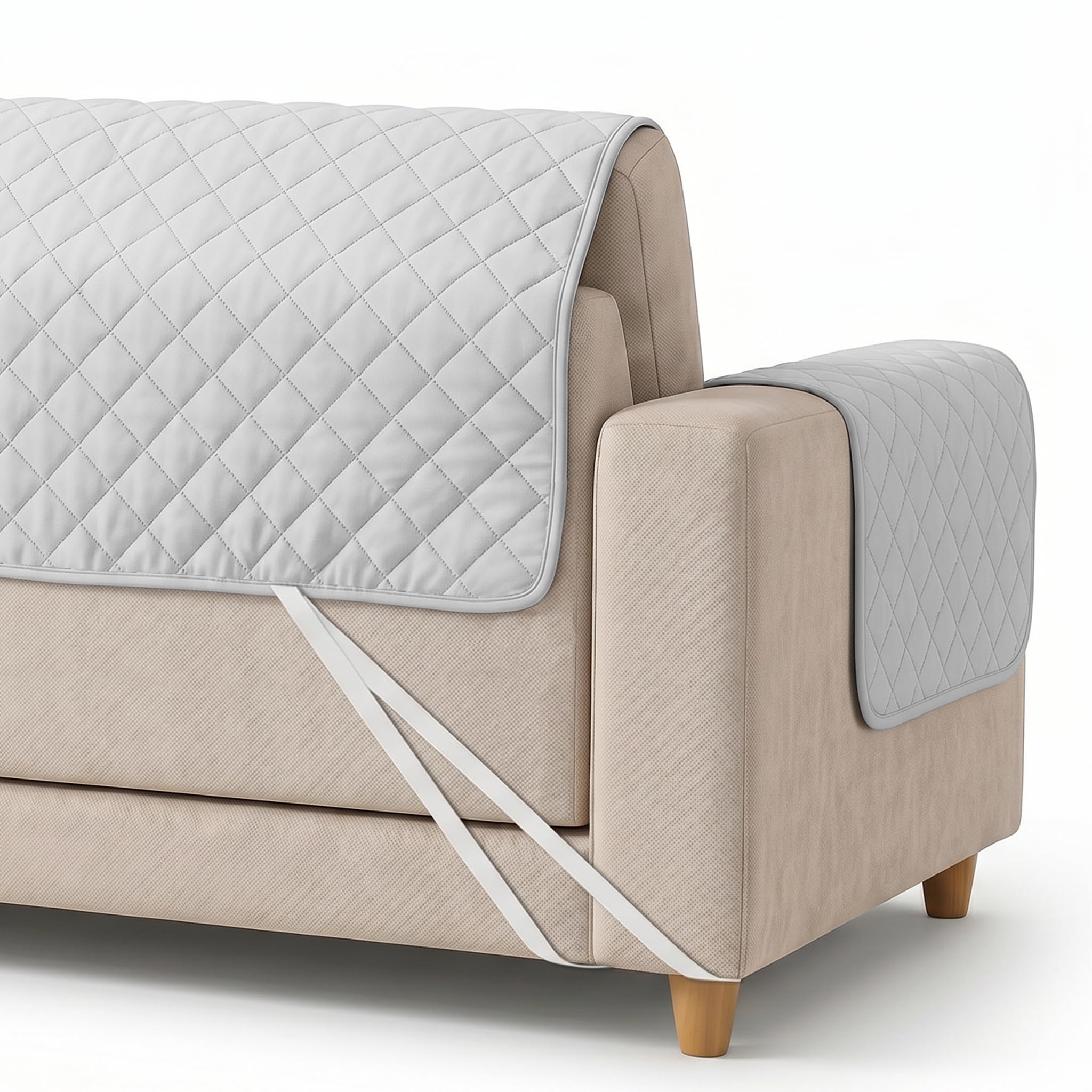 Martina Home - Funda Sofá 4 Plazas XL Gris/Antracita Dual - Cubre Sofá Acolchado Reversible Bicolor - Protector de Sofa Suave y Resistente - Ideal Mascotas y Niños - Protección Manchas y Arañazos