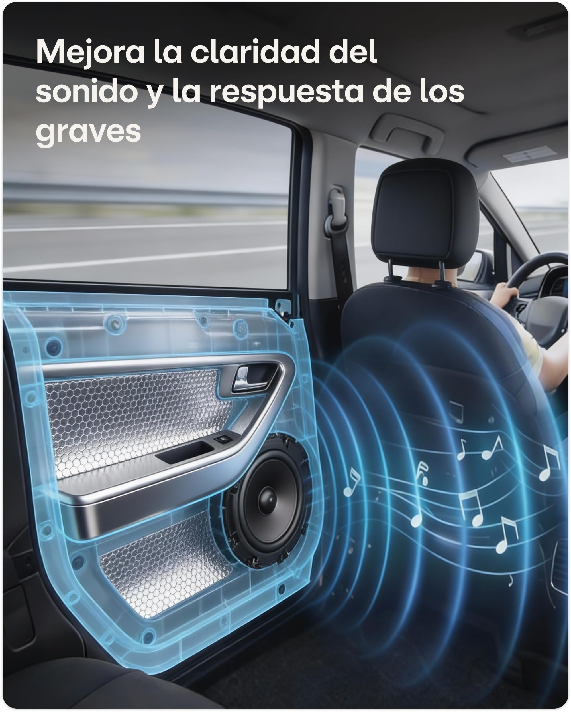 Praknu Placas Insonorizantes para Automóviles 2 mm – 40 × 500 cm, Alfombrilla Antivibración de Caucho Butílico Autoadhesiva – para una Cabina más Silenciosa y una Mejor Acústica