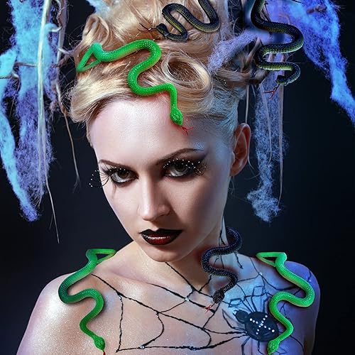 Miniatura 2 de Skylety 15 serpientes de goma realistas de 17.7 pulgadas, accesorios de serpiente de plástico falso para accesorios de jardín para mantener alejados