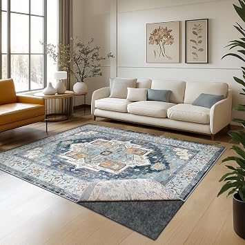 Waterproof Rug Pad, 6x9 ft Area Rug Non-Slip Carpet Pad, Non-Slip Rug Pads for All Floors and Finishes, Felt Pad for Hardwood Floors, Keeps Carpets in Place Soft and Safe