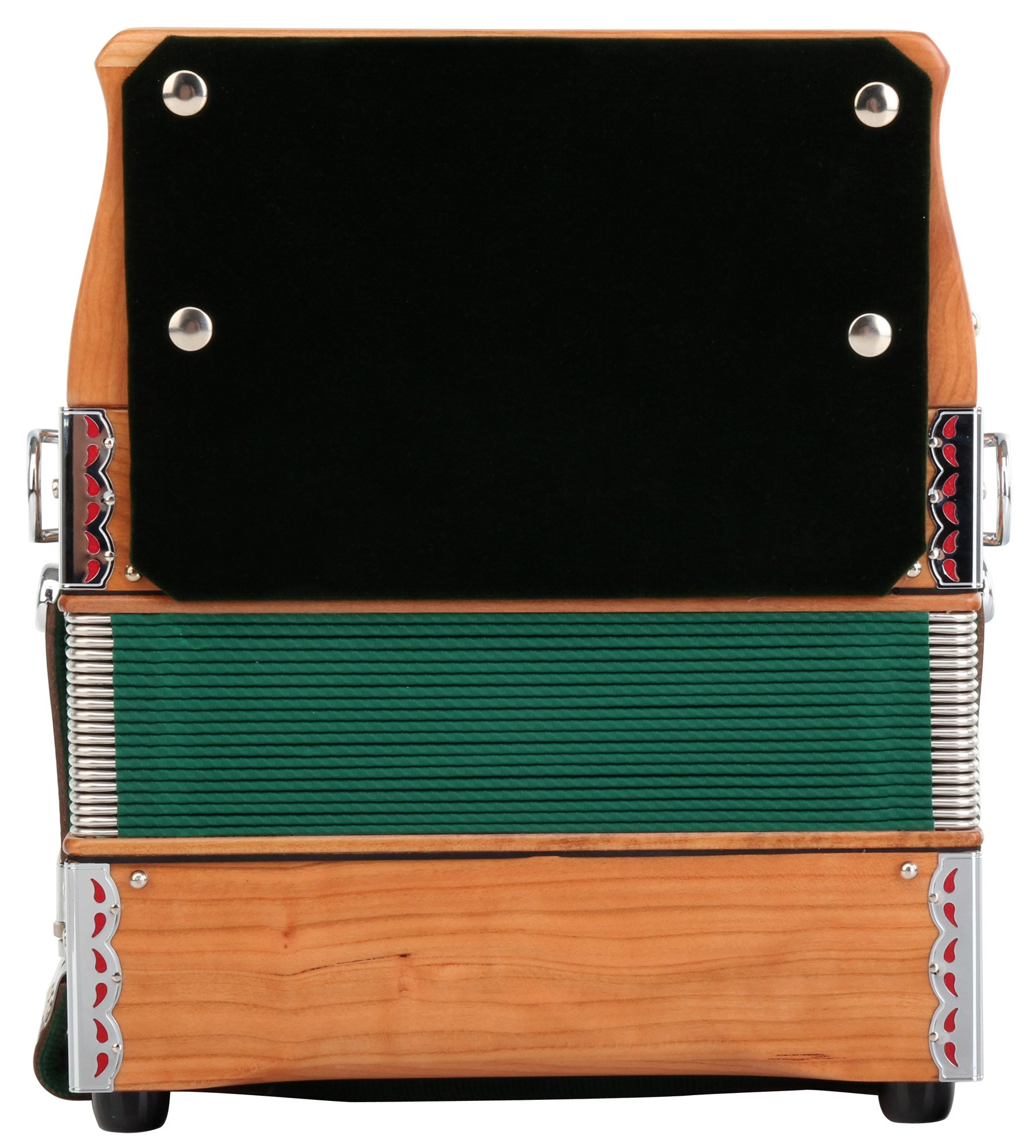 Alpenklang Steirische Harmonika "Mini" massiv aus Kirschholz (G-C-F Stimmung, 31 Knopftasten, 11 Helikon-Bässe, 3-reihig, inkl. Rucksack-Case)