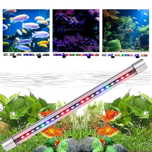 VAYINATO® (T4-30F) Suitable for 1.5~2.5 Feet Aquarium Tank WRGB (White, Red, Green, Blue) Multi Colour Changing LED Light | Fully Submersible | 3 Colour Mode by Petzlifeworld