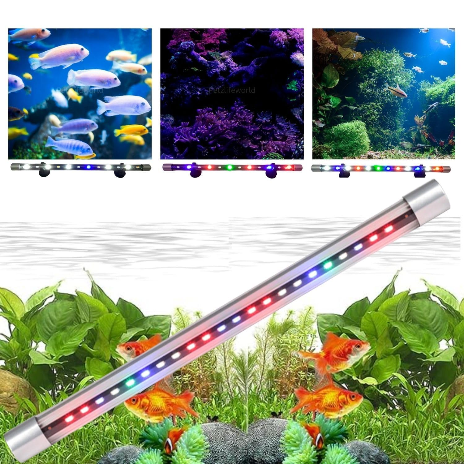 VAYINATO® (T4-30F) Suitable for 1.5~2.5 Feet Aquarium Tank WRGB (White, Red, Green, Blue) Multi Colour Changing LED Light | Fully Submersible | 3 Colour Mode by Petzlifeworld (B0CNGTMFX6) Amazon Price History, Amazon Price Tracker