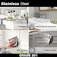 Vista 2 de Richelieu Hardware BP3487105170 Tivoli Collection - Tirador moderno de acero inoxidable cepillado de centro a centro para cocina, baño y muebles