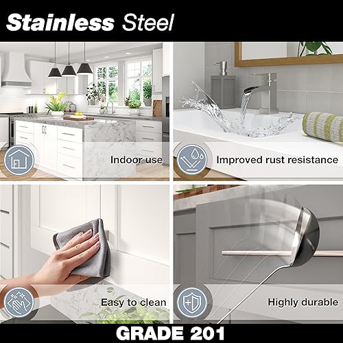 Miniatura 2 de Richelieu Hardware BP3487219170 Tivoli Collection - Tirador moderno de 8 58 pulgadas (8.622 in) de centro a centro de acero inoxidable cepillado