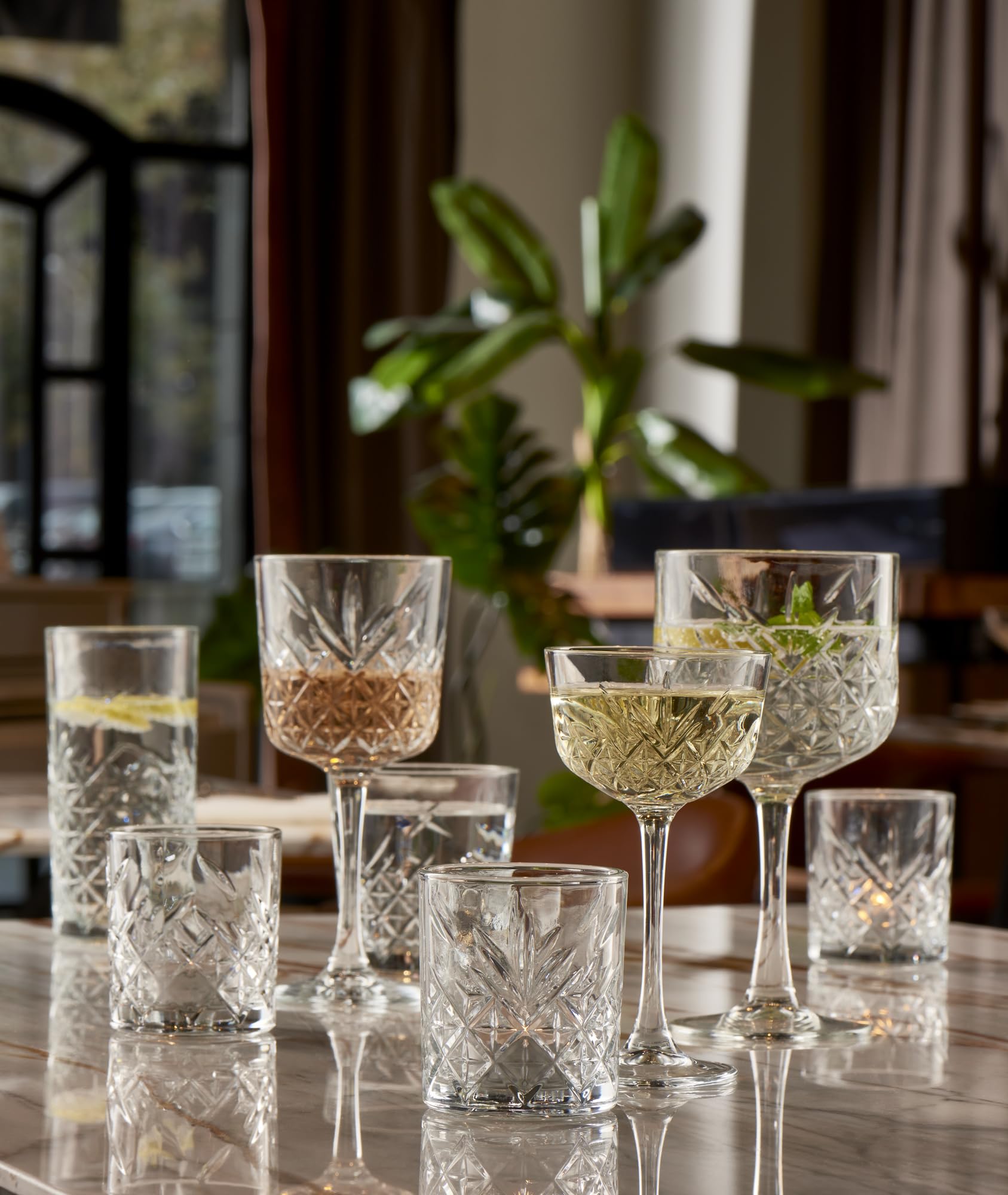 Pasabahce Cocktailgläser – 4 Stück, Vintage-Design, Ca. 500 Ml, Mikrowellengeeignet, Stabil