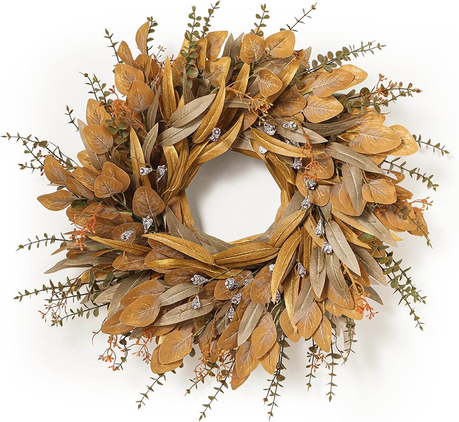 26'' Fall Wreath with Eucalyptus & Berries for Front Door Outdoor Decor | Large Artificial Autumn Wreath, Fall Door Wreath for Door Porch Window Farmhouse Wall Home Indoor Outdoor Thanksgiving Decor