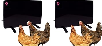 Cozy Products Safe Chicken Coop Pet Heater 200W Flat Panel Technology, One Size, Black Pack of 2