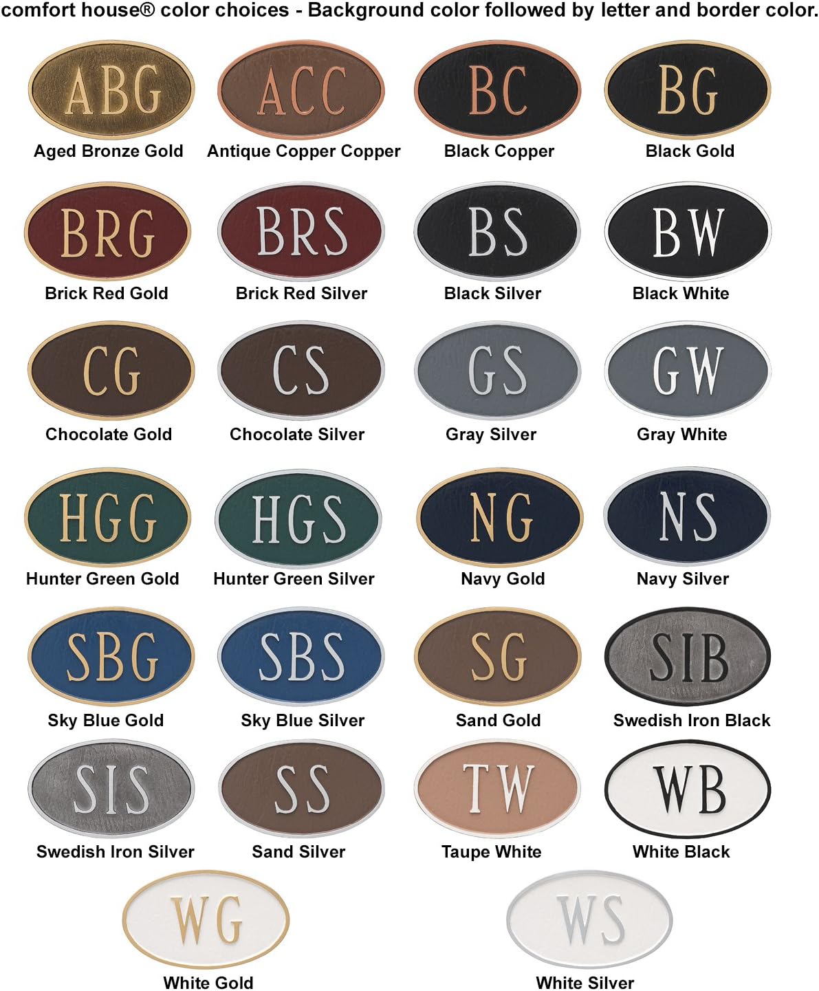 Personalized Metal Address Plaque With Lawn Yard Stakes - MADE IN USA Custom House Number Sign - # 67813F Lawn Mount