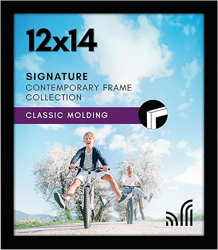 Vista 27 de Americanflat Marco de fotos de 10 x 13 pulgadas con vidrio inastillable - Colección Signature - Marcos de estilo galería hechos de madera de Negro