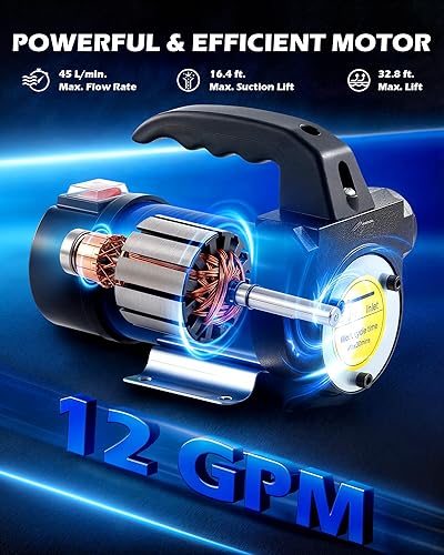 Miniatura 32 de Orion Motor Tech Kit de bomba de transferencia diésel, kit de bomba de transferencia de combustible de 12 V con boquilla y mangueras, bomba